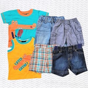 Boys Rock/BabyGap/Carters/Garanimals Tops & Shorts 6pc Bundle